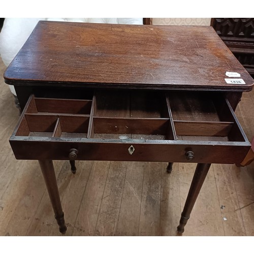 1438 - A 19th century mahogany work table, and two Victorian chairs (3)...