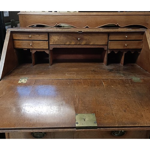 1273 - A George III mahogany bureau, 90 cm wide