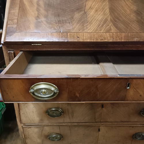 1273 - A George III mahogany bureau, 90 cm wide