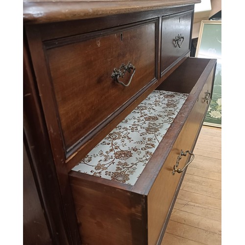 1360 - A mahogany chest, having two short and three long drawers, 104 cm wide