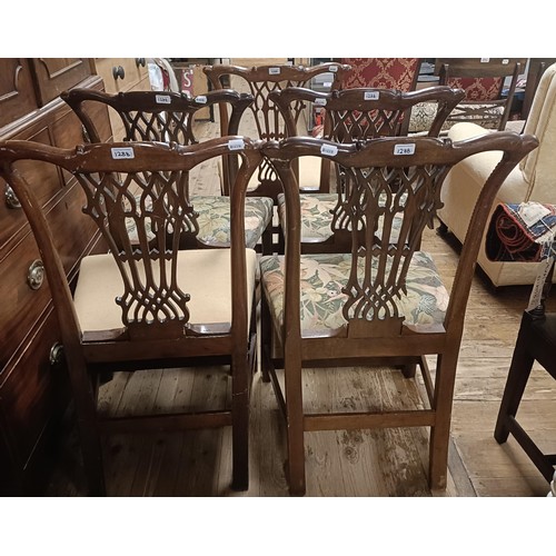 1288 - A set of five mahogany Chippendale style dining chairs (5)