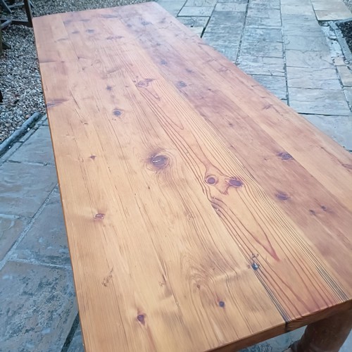 1437A - A pine dining table, 220 cm wide...