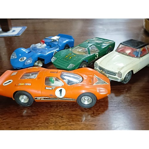 1012 - A vintage play worn Scalextric, including cars (box)