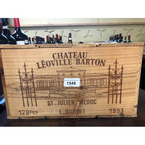 1548 - Twelve bottles of Chateau Leoville Barton, St Julien, 1993, in own wooden case