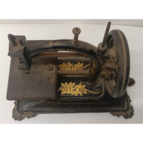 66 - A D Bacle, Paris table top sewing machine, 28 cm wide Provenance:  A single owner collection, f... 