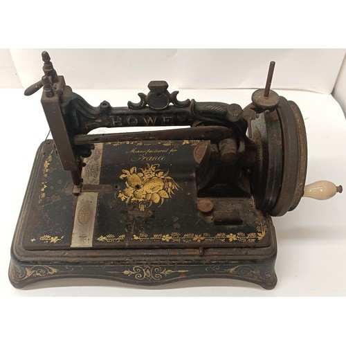 67 - A Howe table top sewing machine, 32 cm wide Provenance:  A single owner collection, from the st... 