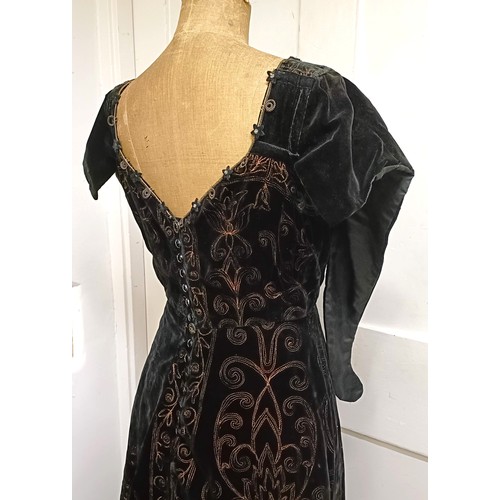 6 - A velvet dress and assorted clothes (box) Provenance:  A single owner collection, from the studio of... 