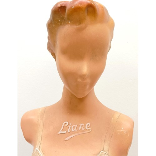 12 - A vintage Liane plaster underwear shop advertising bust, 90 cm high Provenance:  A single owner coll... 