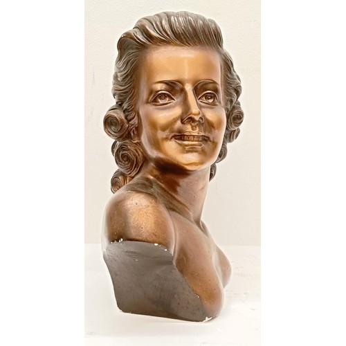 13 - A plaster bust of a woman, 40 cm high Provenance:  A single owner collection, from the studio of a s... 