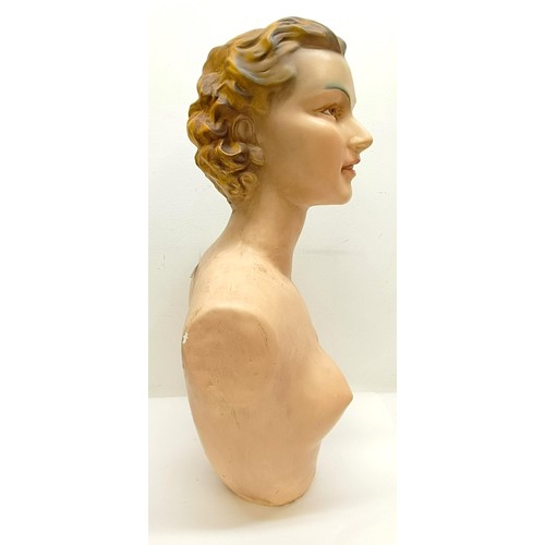 17 - A mid-20th century plaster bust of a woman, 60 cm high Provenance:  A single owner collection, from ... 