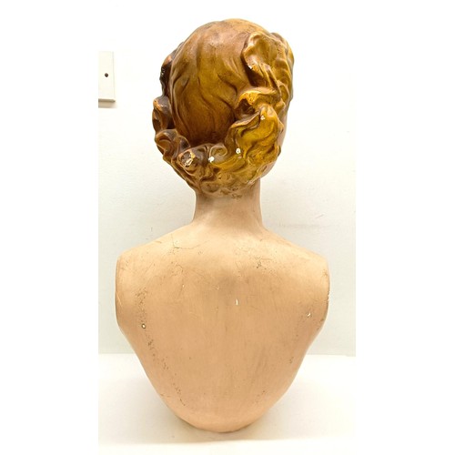 17 - A mid-20th century plaster bust of a woman, 60 cm high Provenance:  A single owner collection, from ... 