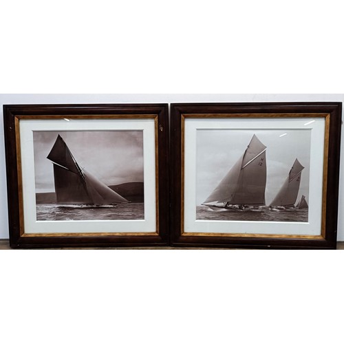 258 - A Beken photograph of Valkyrie III (1895), signed and inscribed, and its pair, Truent, 1911, 52 x 57... 