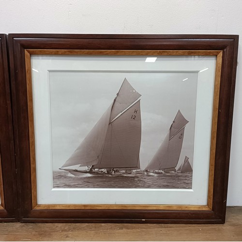 258 - A Beken photograph of Valkyrie III (1895), signed and inscribed, and its pair, Truent, 1911, 52 x 57... 