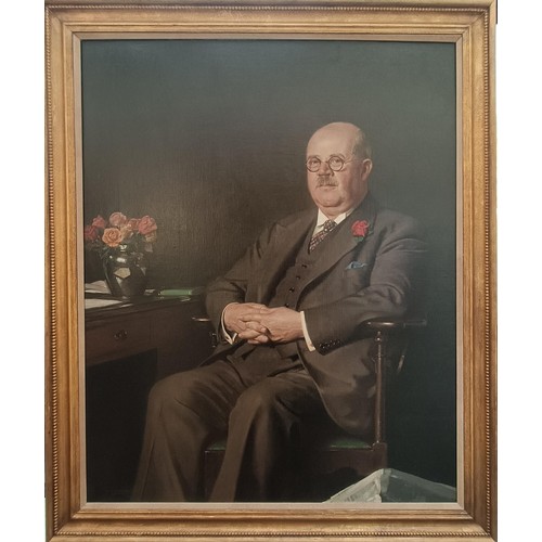 268 - Stuart Scott Somerville (1908-1983), The Bank Manager, oil on canvas, 122 x 100 cm