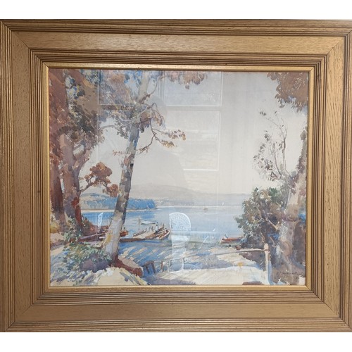 275 - Samuel John Lamorna Birch (Cornish 1869-1955), lake scene, watercolour, signed, 50 x 60 cm