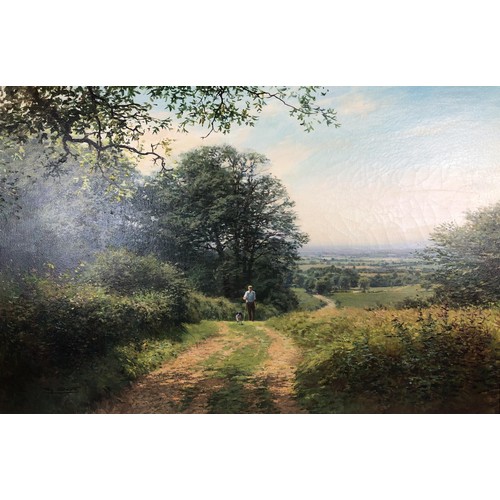 240 - Tony Sheath, Summertime Stroll, oil on canvas, signed, 50 x 76 cm