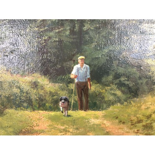 240 - Tony Sheath, Summertime Stroll, oil on canvas, signed, 50 x 76 cm