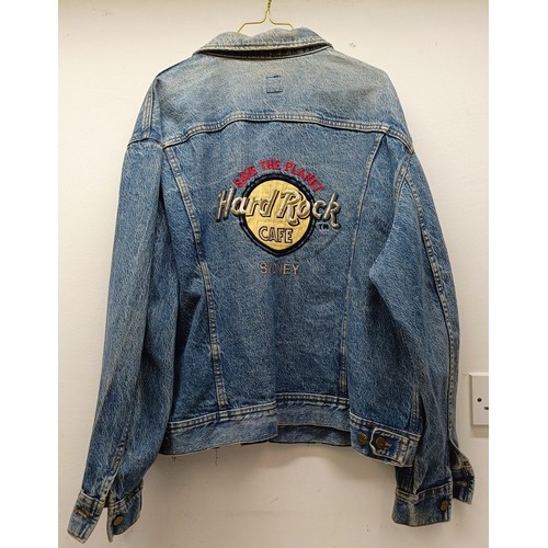 125 - A Hard Rock Cafe, Sydney denim jacket, and a Disney denim jacket, size medium (2)