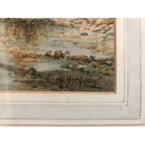 249 - R Macauley, a boat at low tide, 22 x 16 cm, and its pair (2)