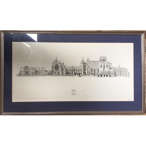 286 - An Honourable Artillery Company print, another, a print of Clifton College, Bentley and other prints... 