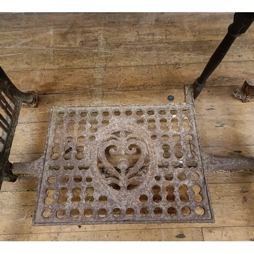 87 - A Liscot sewing machine, on an iron treadle base, barn stored , 90 cm wide Provenance:  A single own... 