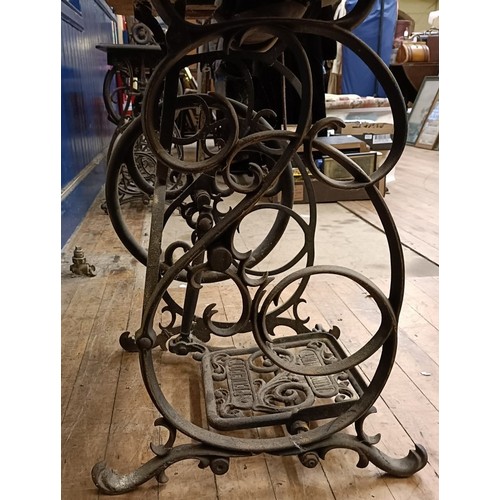 82 - A Peugeot Audincourt sewing machine, on an iron treadle base, 80 cm wide Provenance:  A single owner... 