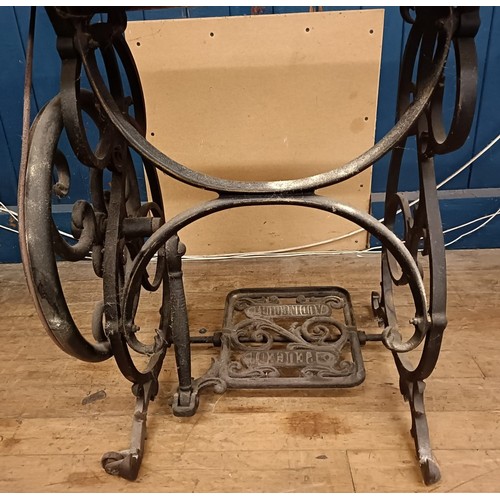 82 - A Peugeot Audincourt sewing machine, on an iron treadle base, 80 cm wide Provenance:  A single owner... 