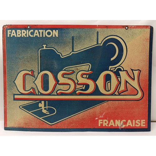 36 - A metal, double sided sign, Cosson Fabrication,  50 x 70 cm Provenance:  A single owner collection, ... 