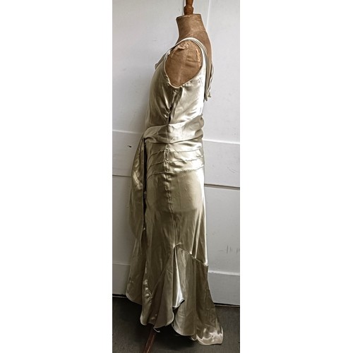 42 - A satin evening gown, with a bodice (box) Provenance:  A single owner collection, from the studio of... 