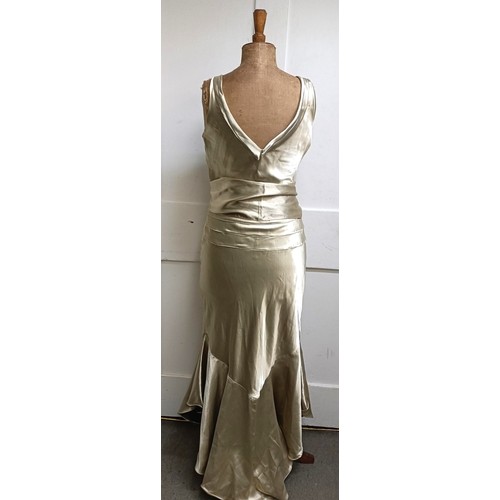 42 - A satin evening gown, with a bodice (box) Provenance:  A single owner collection, from the studio of... 