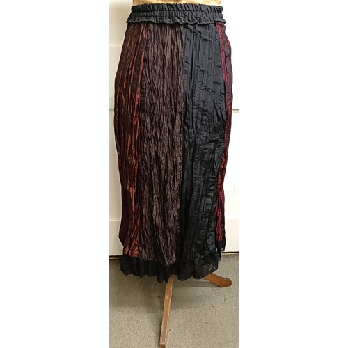 43 - A skirt, embroidered flowers, other material and assorted vintage costumes (2 boxes) Provenance:  A ... 