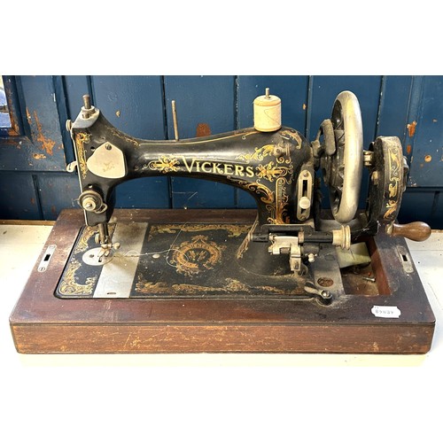 75 - A Vickers sewing machine, lacking wooden case, 48 cm wide Provenance:  A single owner collectio... 