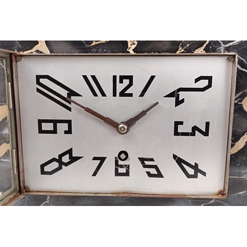 419 - An Art Deco mantel clock, in a marble case, 46 cm wide