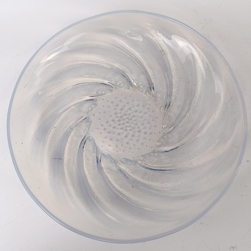 429 - A Lalique opaque glass Poissons charger, etched R Lalique, France, 30 cm diameter