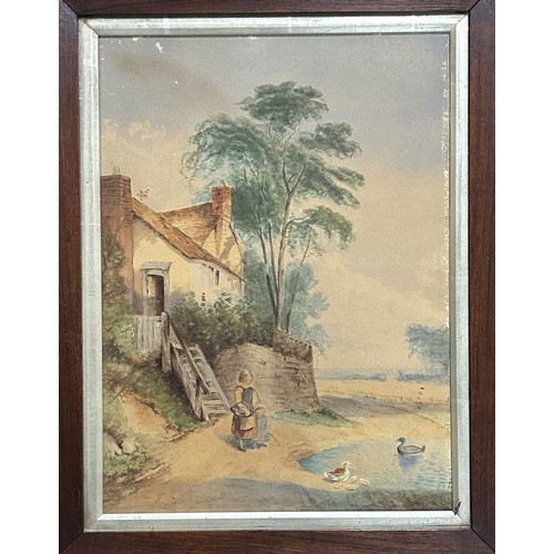 320 - Continental school, Venice, watercolour, 18 x 11 cm, its pair, and a landscape, watercolour, 36 x 26... 