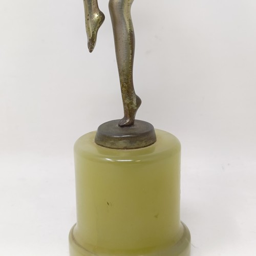 409 - A Lorenzl bronze figure of a lady, on an onyx base, 15 cm high