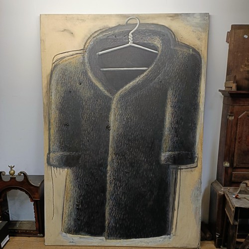 322 - Alexander Guy, the coat, oil on canvas, signed and dated verso 1989, 214 x 147 cm, unframed