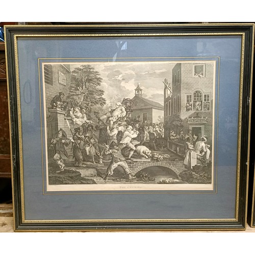 326 - After William Hogarth, three prints from the set of four Election Series prints, Canvassing For Vote... 