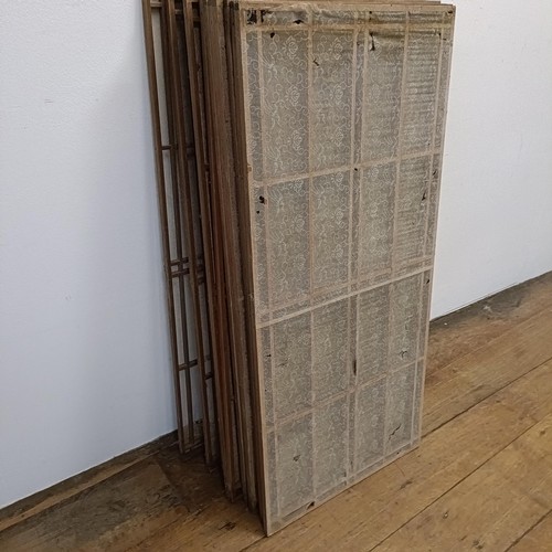 692 - A pair of Japanese screens, each panel 171 x 93 cm