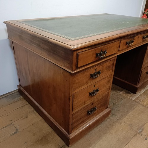 709 - An early 20th century mahogany partners desk, by Maple & Co, stamped to drawer, 156 cm wide