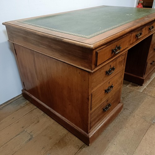 709 - An early 20th century mahogany partners desk, by Maple & Co, stamped to drawer, 156 cm wide