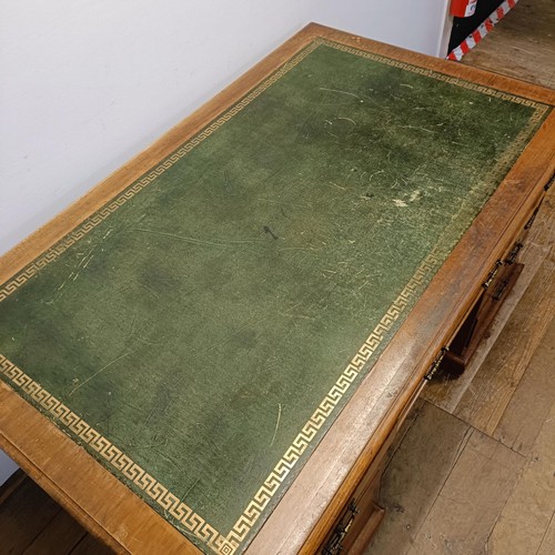 709 - An early 20th century mahogany partners desk, by Maple & Co, stamped to drawer, 156 cm wide