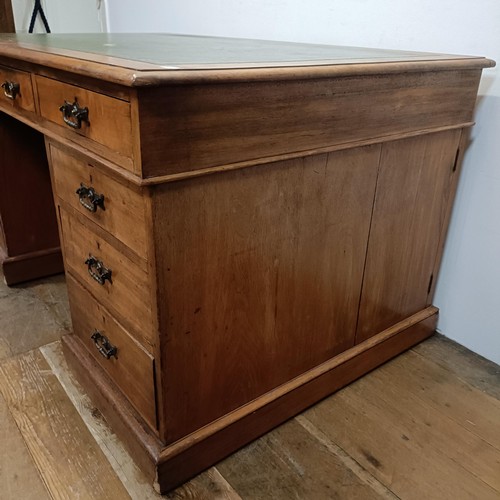 709 - An early 20th century mahogany partners desk, by Maple & Co, stamped to drawer, 156 cm wide