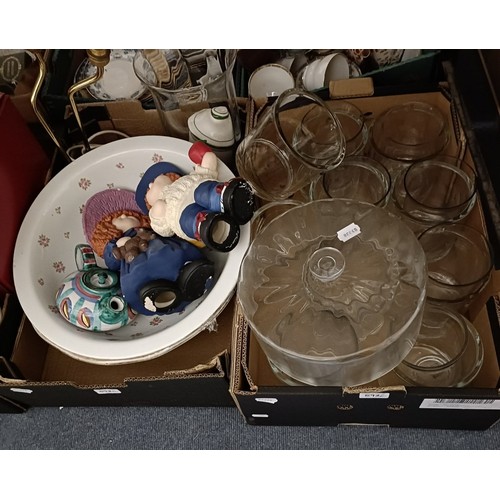 592 - Assorted ceramics and glass (4 boxes)