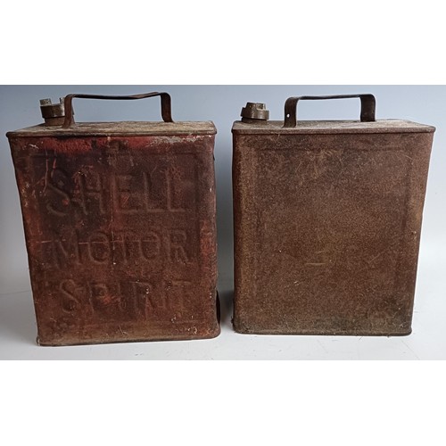 566 - Two vintage fuel cans, a pair of Staffordshire spaniels and assorted other items (3 boxes)