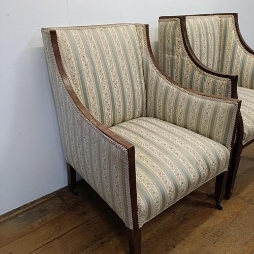 740 - A matched pair of mahogany framed armchairs (2)