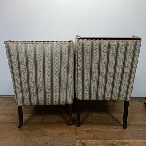 740 - A matched pair of mahogany framed armchairs (2)