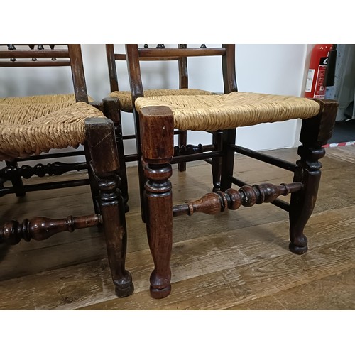 748 - A set of seven Country made elm dining chairs (6+1)