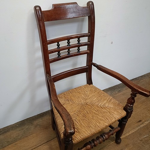 748 - A set of seven Country made elm dining chairs (6+1)