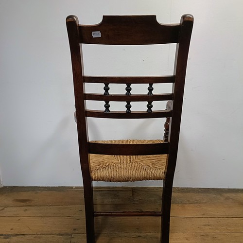 748 - A set of seven Country made elm dining chairs (6+1)